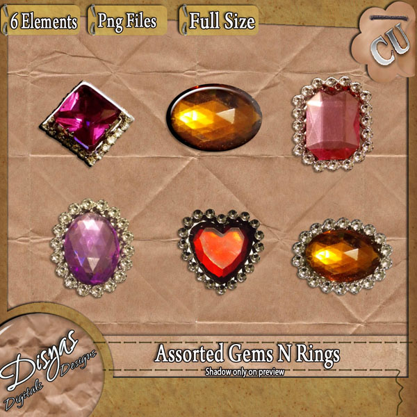 ASSORTED GEMS N RINGS CU PACK - FULL SIZE - Click Image to Close